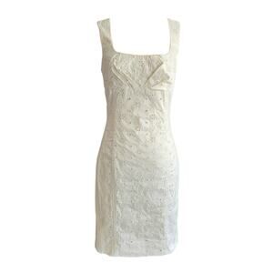 Flavio Castellani Mini Dress Cream Coquette Italian Designer - Small